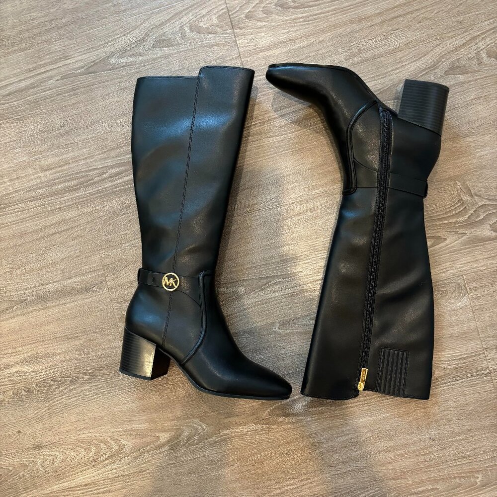 MICHAEL KORS Black Carmen Riding Boot Size 10